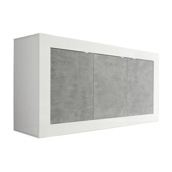 Aparador Bajo Comete  160x42x85.8 Cm Color Gris, Blanco Vente-unique