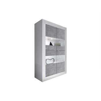 Vitrina Comete  102x43x162 Cm Color Gris, Blanco Vente-unique