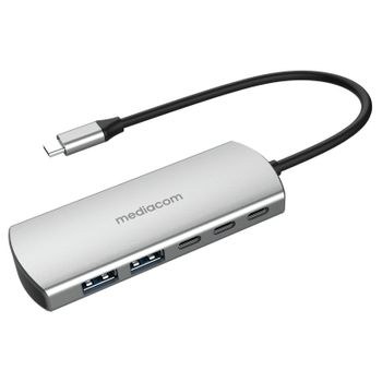 Mediacom Md-c324 Hub De Interfaz Usb 2.0 Type-c 5000 Mbit/s Aluminio