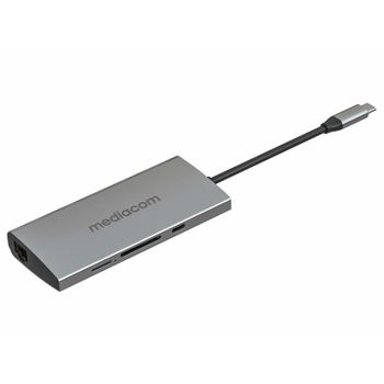 Mediacom Md-c316 Base Para Portátil Y Replicador De Puertos Acoplamiento Usb 3.2 Gen 1 (3.1 Gen 1) Type-c Aluminio