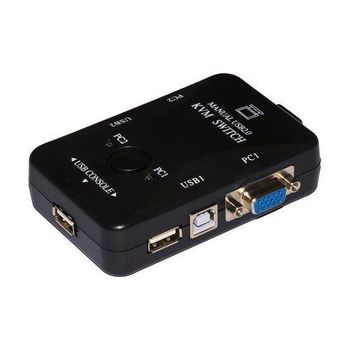 Switch Kvm Manuale Per 2 Pc Usb Vga Con 1 Mouse 1 Tastiera Usb E 1 Monitor Vga Con Cavi Inclusi