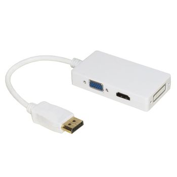 Link Accessori Lkadat21 Cavo E Adattatore Video Displayport Dvi-i + Vga (d-sub) + Hdmi Bianco