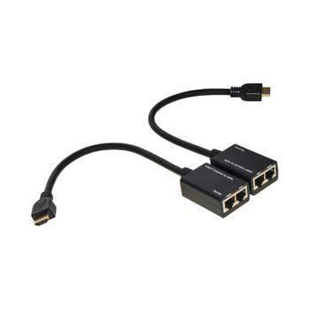 Estensore Hdmi Link Fino A 30mt Tramite 2 Cavi Di Rete Cat 6 Full Hd