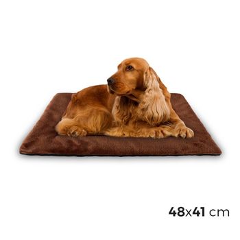 3002 Cama De Terciopelo Suave Para Perros Tamaño M Marrón 48 X 41 Cm