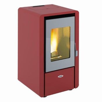 Estufa De Pellet 7 Kw Color Bordeaux - Kalor Amg Estufas