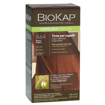 Biokap Tinte De Pelo Nutricolor Delicato 8.64 Rojo Tiziano 140 Ml