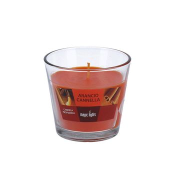 Vela Perfumada Vaso Vidrio Naranja-canela 150gr Magic Lights - Neoferr*