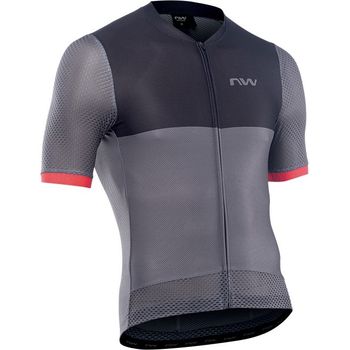 Northwave Maillot Manga Corta Storm Air Gris Oscuro-rojo