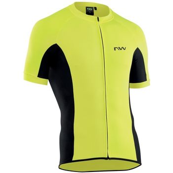 Northwave Maillot Manga Corta Force Cremallera Amarillo Fluo