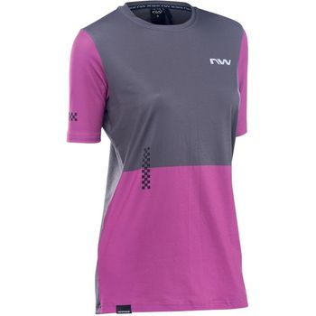 Northwave Maillot Manga Corta Xtrail 2 Woman Gris Oscuro-rosa