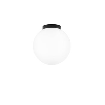 Lámpara De Exterior Polly Con Base De Plástico Negro Y Esfera Blanca De 20 Cm.