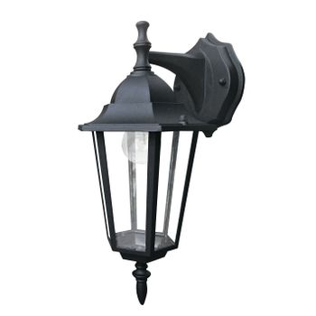 Aplique De Exterior Negro Milano Con Difusor De Cristal Downlight Ip44