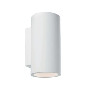 Aplique De Pared Banjie En Yeso Blanco Pintable Con Doble Emisión De Luz 24 Cm.