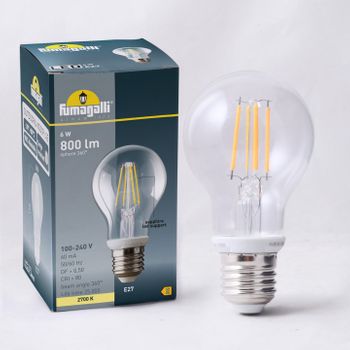 Comprar bombilla LED A60 E27 8W estándar transparente filamento visto