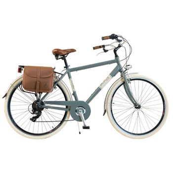 Bicicleta Via Veneto By Canellini Retro Aluminio + Sacs Lateral Hombre Talla 54 Gris