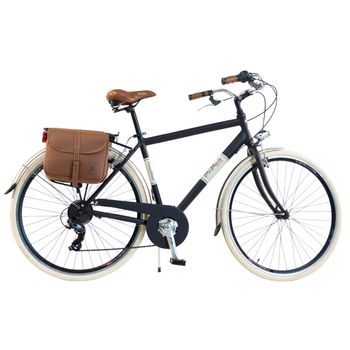 Bicicleta Via Veneto By Canellini Retro Aluminio + Sacs Lateral Hombre Talla 58 Negro