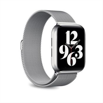 Puro Correa Metal Milanese Compatible Con Apple Watch 42/44/45mm Plata