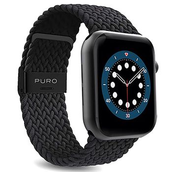 Puro Correa Nylon Loop Compatible Con Apple Watch 32/44/45mm Negra