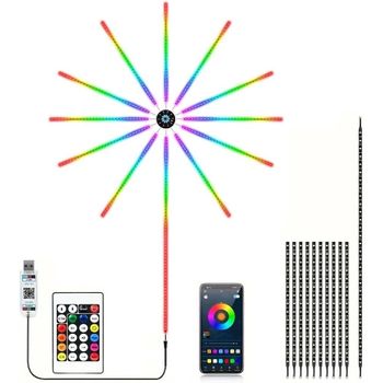 Luces Led Rgb Tira De Luz Inteligente Fuegos Artificiales Colores Bluetooth App Control De Sonido