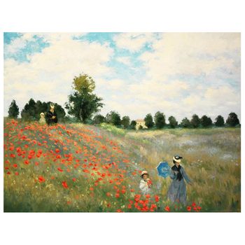 Legendarte - Cuadro Lienzo, Impresión Digital - Amapolas En Argenteuil - Claude Monet - Decoración Pared Cm. 40x50