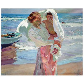 Legendarte - Cuadro Lienzo, Impresión Digital - Saliendo Del Baño - Joaquín Sorolla - Decoración Pared Cm. 50x60