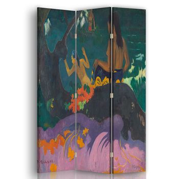 Legendarte - Biombo Fatata Te Miti - Paul Gauguin - Separador De Ambientes Para Interiores Cm. 110x150 (3 Paneles)