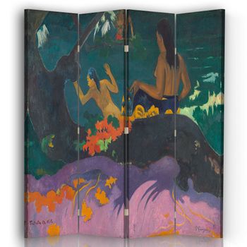 Legendarte - Biombo Fatata Te Miti - Paul Gauguin - Separador De Ambientes Para Interiores Cm. 145x170 (4 Paneles)