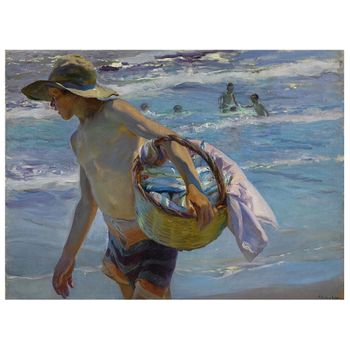 Legendarte - Cuadro Lienzo, Impresión Digital - El Pescador - Joaquín Sorolla - Decoración Pared Cm. 60x80