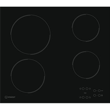 Indesit Vitrocerámica 60cm 4 Fuegos 6200w Negra - Ri161c