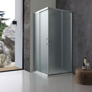 Cabina De Ducha Cuadrada 70x70 Cm Puertas Correderas De Cristal Mate | Giada