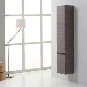 Columna Suspendida De Baño 170cm 2 Puertas Color Gris | Manhattan