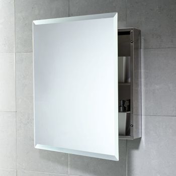 Mueble Contenedor Con Espejo Para Baño En Acero Inoxidable