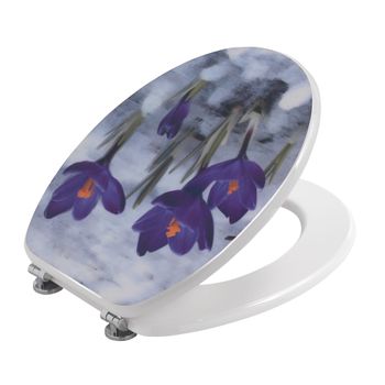 Asiento Wc Universal Decorado Con Flores