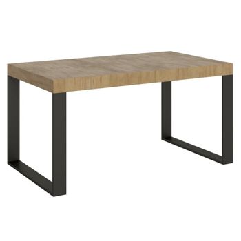 Mesa Industrial Tiroz 160 Cm Roble Claro Y Patas De Metal Antracita