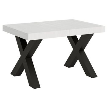 Mesa Extensible Tsara De 4 A 10 Plazas L 130 A 234 Cm En Fresno Blanco Con Patas De Metal Gris Oscuro