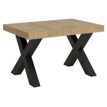 Mesa Extensible Tsara De 4 A 10 Plazas L 130 A 234 Cm Madera Clara Y Patas De Metal Gris Oscuro