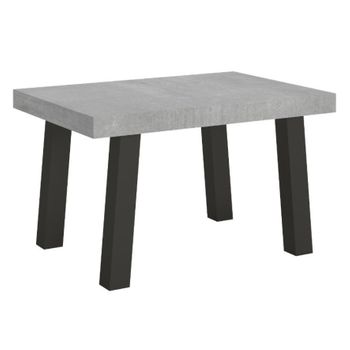 Bidy Mesa Extensible De 4 A 10 Plazas L 130 A 234 Cm Gris Hormigón Con Patas De Metal Antracita