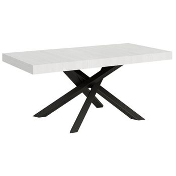 Mesa Blanca Con Patas Entrelazadas Antracita 160 Cm Artemis