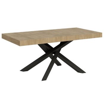 Mesa Artemis 160 Cm Roble Claro Con Patas Entrelazadas Antracita