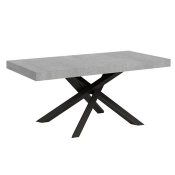 Mesa Gris Ceniza Con Patas Entrelazadas Antracita 160 Cm Artemis