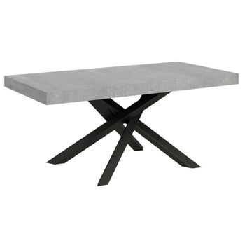 Mesa Italiana Gris Con Patas Entrelazadas Gris Oscuro 180 Cm Artemis