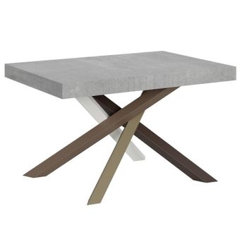 Mesa Extensible De 4 A 18 Personas, Gris Ceniza Y Patas Entrelazadas De 4 Colores L 130 A 390 Cm Artemis