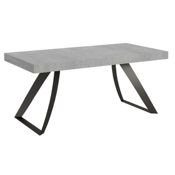 Mesa De Diseño Volta 160 Cm Gris Con Patas De Metal Curvado Antracita