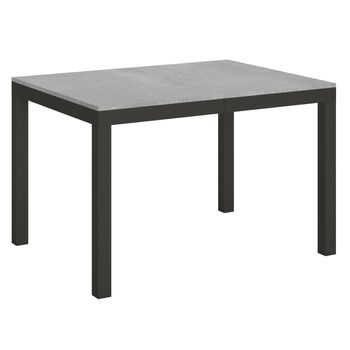 Mesa Rectangular Extensible Evy De 4 A 18 Plazas L 120 A 380 Cm Metal Gris Hormigón Y Antracita