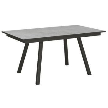 Mesa Rectangular Extensible Para 6 A 10 Personas L 160 A 220 Cm Hormigón Gris Y Metal Antracita Miry