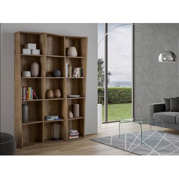 Librería Desestructurada Brika De Madera De Nogal 137 Cm