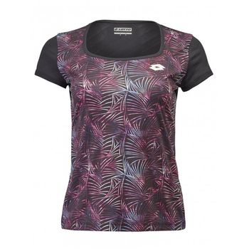 Camiseta Pádel Mujer Lotto Superrapida Ii Tee Print. 210431 All Black. Talla Xs