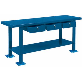 Metalworks 751002000 Banco De Trabajo Der2000 - Azul 3 Cajones