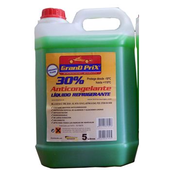 Anticongelante Coche Refrigeracion 5lt 30% -18º Verde Bottari