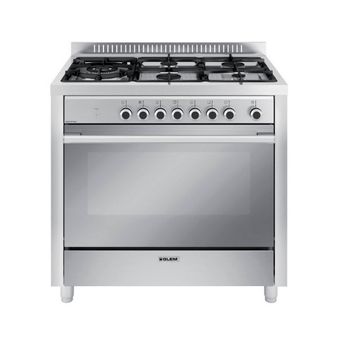 Cocina a gas  Beko FSG62000DXL, Gas Butano, 4 quemadores, Horno Eléctrico/ Gas, 64 l, Inox